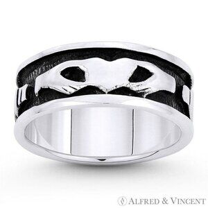 Irish Claddagh Love & Friendship Eternity Band in .925 Sterling Silver - Size 6